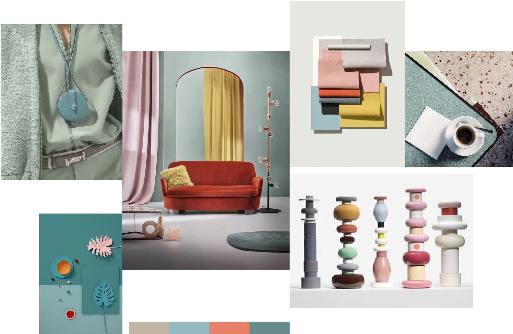 Moodboard per design CMF e sua applicazione a piccoli elettrodomestici progettati da Bimar & Pantone