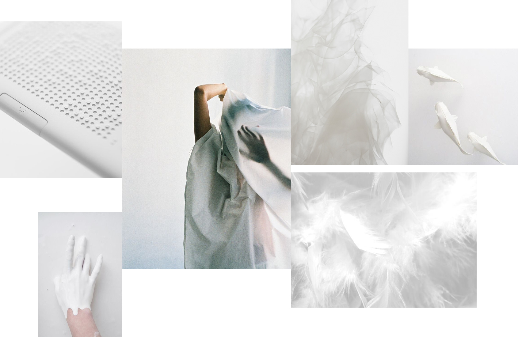 Moodboard per White Pigotta, progettata in collaborazione con UNICEF